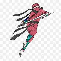 卡通日本传统蒙面忍者