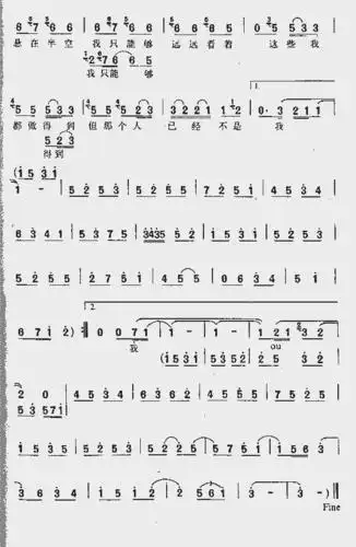 开不了口_歌谱简谱_哆来咪123曲谱网