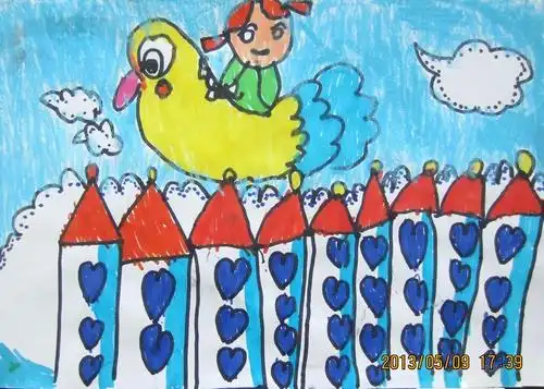 《女孩的梦》/少儿绘画作品/儿童画/网络美术馆_中国少儿美术教育网