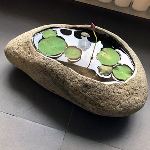 特价铜钱草_特大号天然鹅卵石花盆鱼缸铜钱草养鱼碗莲盆石头创意花器