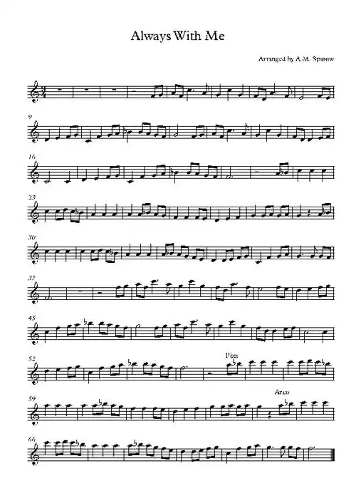 alwayswithme附小提琴谱动画千与千寻主题曲