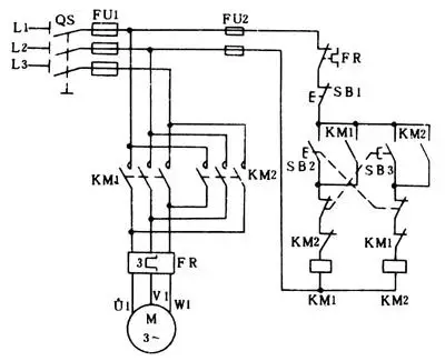 三相异步电动机正反转的电路如果两相接反会不会导致熔断器烧毁