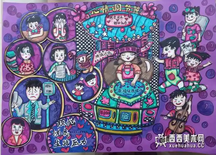一等奖儿童获奖科幻画《心情调节器》欣赏__科幻画_科幻画图片大全_学