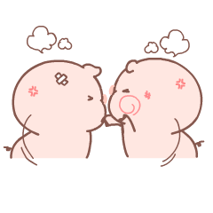 皮呦piyo微信表情 | 快看!这里有两只猪猪在秀恩爱