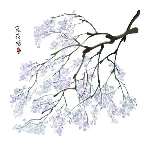 姬蛋小画家day  35@姬蛋@拾年哎呀呀#蓝花楹 #水彩花卉  #板绘