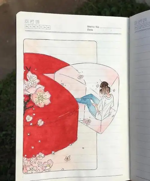 清新唯美治愈|日本插画师ikedda笔记本里的水彩画作