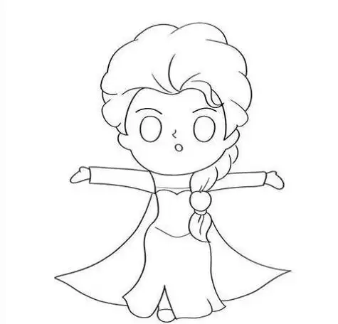 美丽艾莎公主简笔画