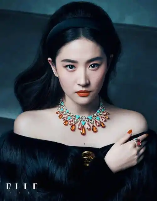 刘亦菲《elle》金九封面大片,华贵造型宛如出逃公主_东方_黑衣_黑发