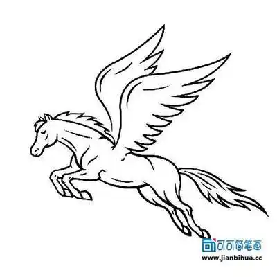 独角兽飞马飞起来简笔画独角兽马简笔画还有翅膀独角兽怎么画简单又