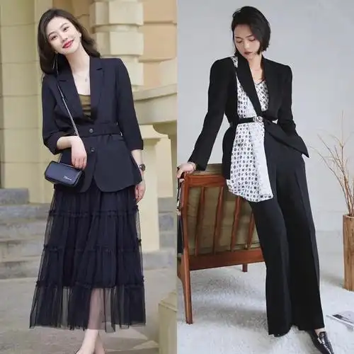 黑色西装怎么穿有新鲜感学会这些配色搭配很关键时髦又有气质