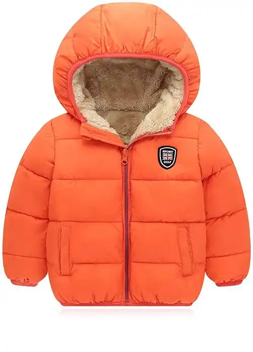 mfmiudole 男婴女孩冬季外套,厚连帽羽绒儿童幼儿冬季保暖夹克外套