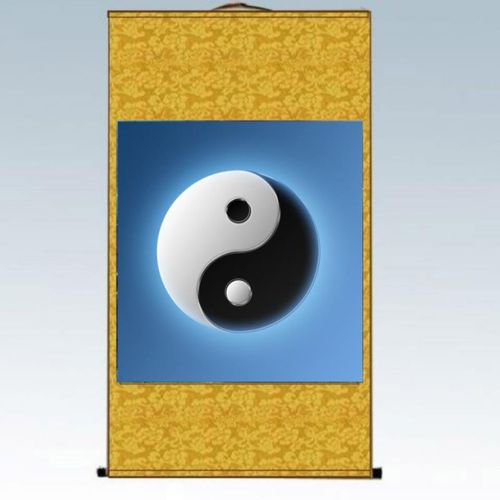 装饰画太极图八卦图易经周易风水旺宅阴阳八卦丝绸装饰画