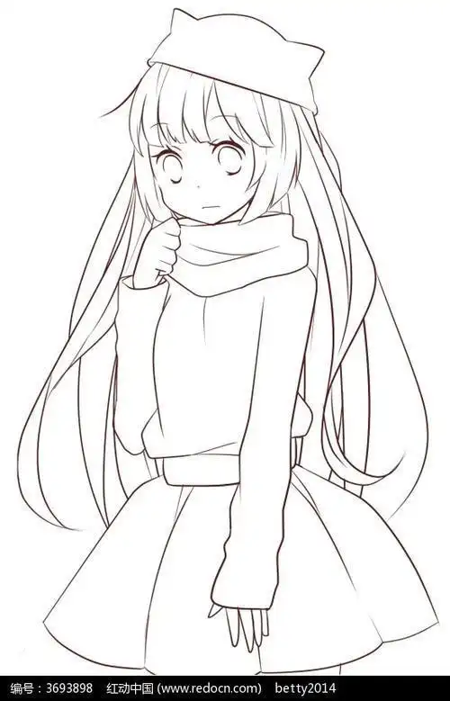 少女漫画人物简笔画先用铅笔画大概位置下笔一定要少女铅笔手绘简笔画