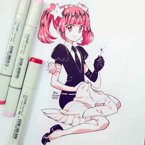 18岁小姐姐笔下q萌的二次元简笔人物 q版动漫人物 二次元 萌系少女 -