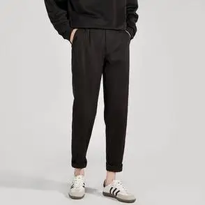 休闲裤男士子春秋宽松直筒九分潮牌工装锥形男生长裤2024港风新款