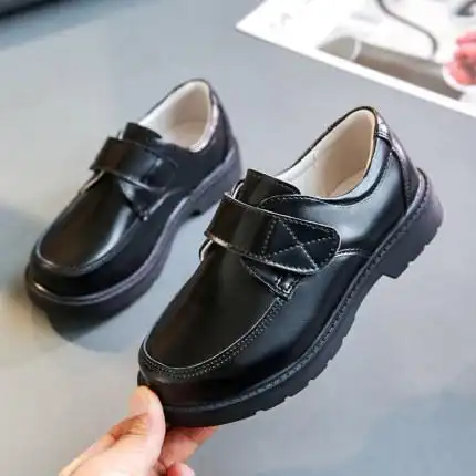 皮鞋男童黑色英伦中大童男儿童真皮小学生软底皮鞋