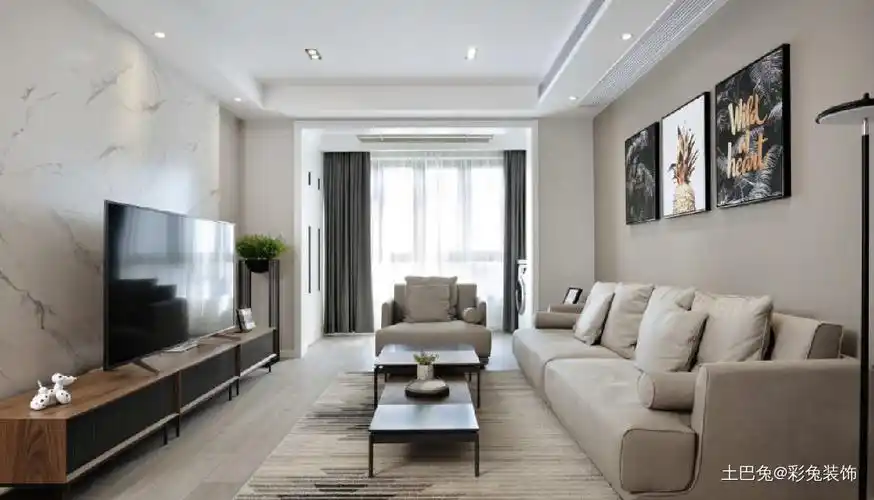 96平米,北欧风格三居北欧极简家装装修案例效果图