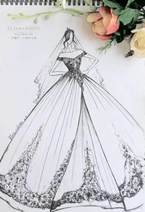 婚纱简笔画 婚纱简笔画手绘长裙 - 婚纱照图片手绘简笔画 - 实验室