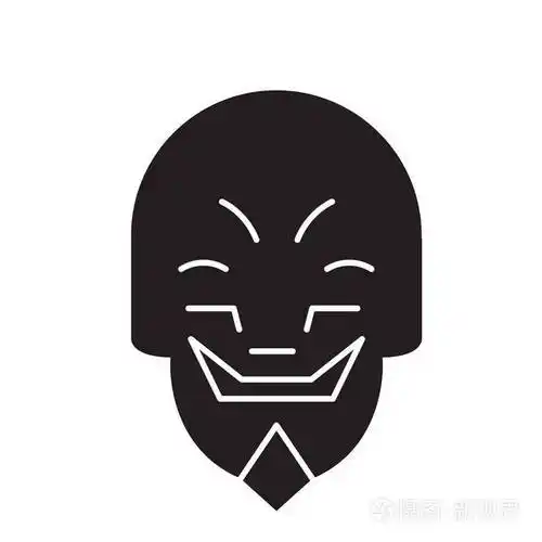 鬼脸面具表情符号黑色矢量概念图标鬼脸面具表情符号平面例证标志