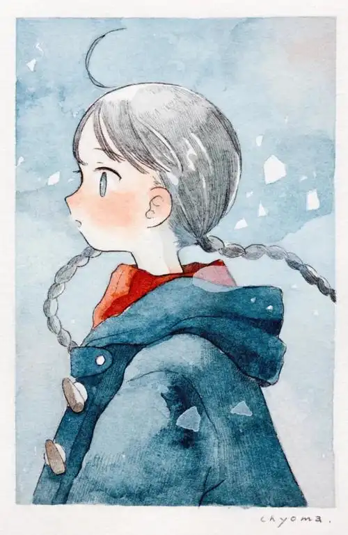 舒服的水彩人物清新治愈 插画师twi:chyoma_cream