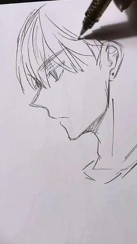 画画绘画帅哥侧脸简笔画兴趣爱好绘画帅气的小男生动漫简笔画卡通人物