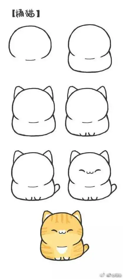 猫简笔画卡通视频教程