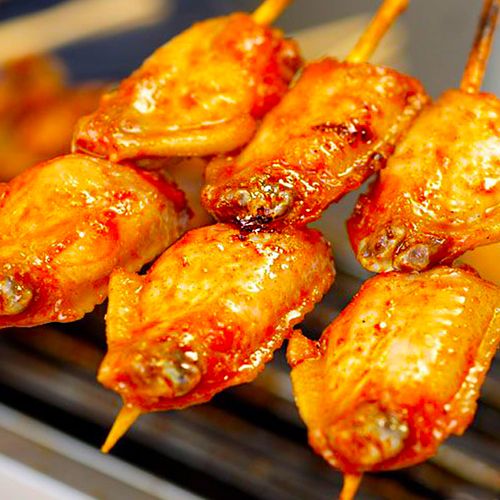 奥尔良口味鸡翅中串 14串烧烤食材 烤翅中28个冷冻半成品油炸小吃