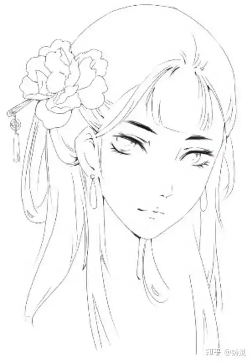 古风发型手绘的主要方法,技巧. - 知乎