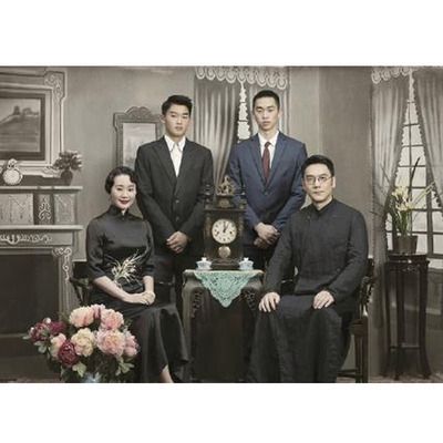 林依轮民国风全家福摄影怀旧复古中国风老上海影楼加厚背景布541