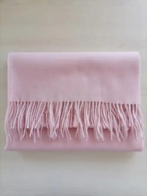 日本订单100山羊绒披肩围巾粉色