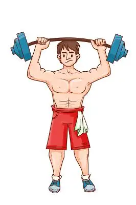 全民健身日卡通插画健美先生强壮的男人手绘人物素材