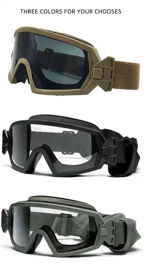 en166批准新型战术tpu框架保护陆军护目镜双防雾镜头安全军用护目镜