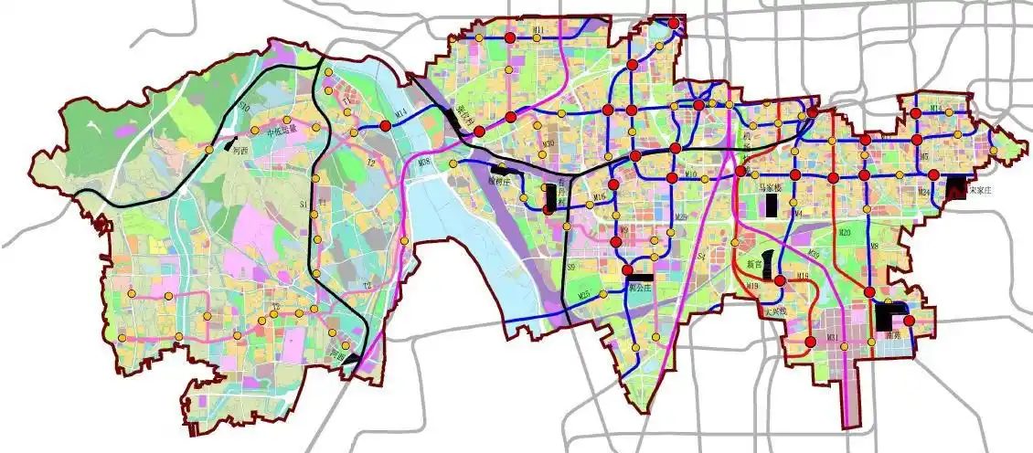 图 3-丰台重要轨道交通规划图有交通:丰台火车站,北京西站,北京南站