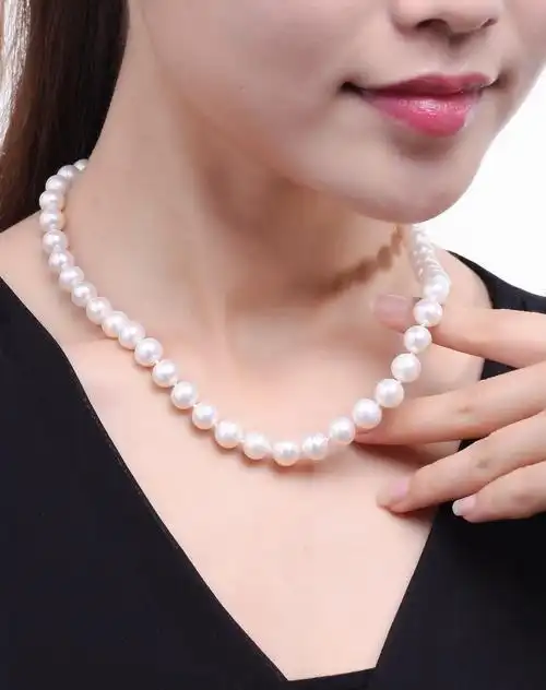 高品质经典款9-10mmaaaa顶级天然珍珠项链(附国检证书)