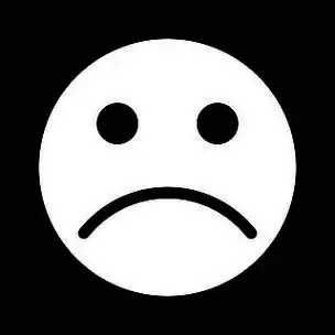 悲伤的表情符号是白色图标.