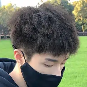 假发男夏季新款男士锡纸烫少年感短发自然透气无痕全头套式假发套