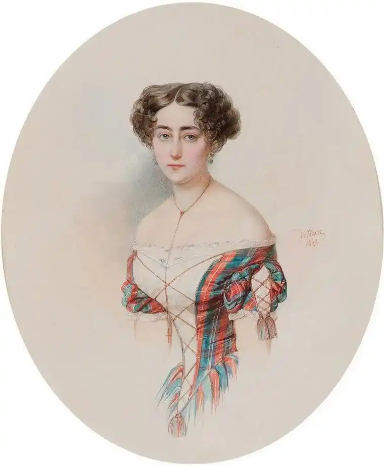 1819世纪欧洲的女性肖像水彩画