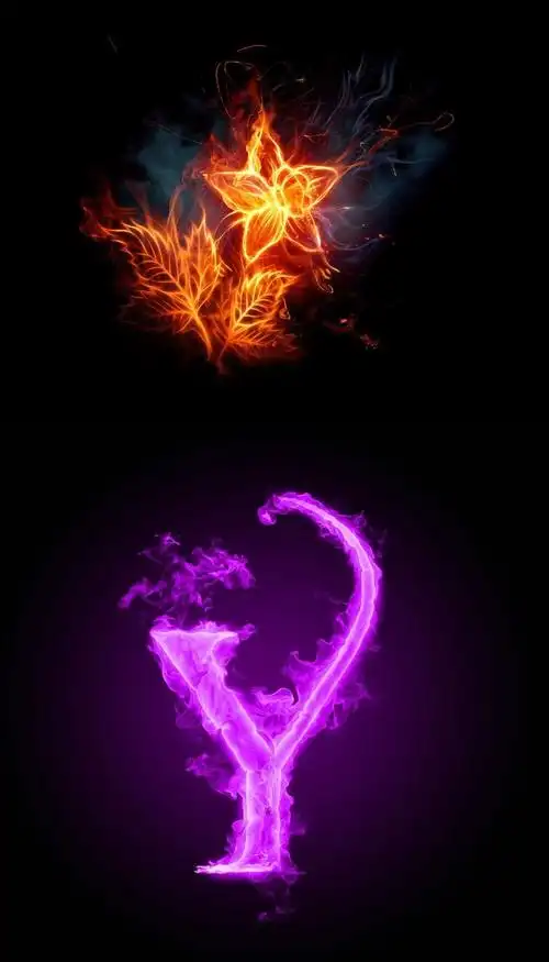 谁可以把第一张图片里的火焰花转换成第二张这种紫色的 谢谢