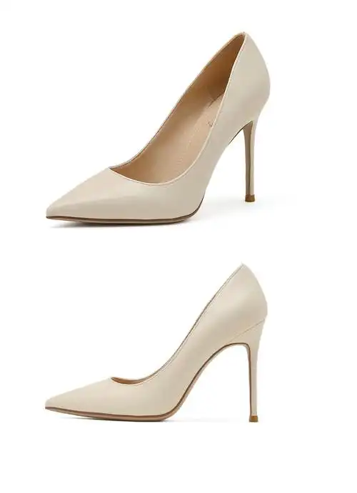 2021新款四季单鞋细跟尖头浅口高跟鞋时尚百搭职业韩版女鞋批发