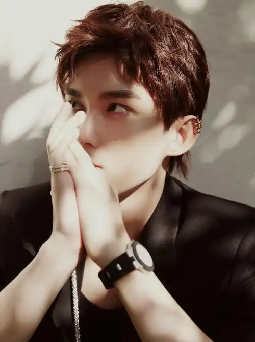 吴磊四环耳骨夹帅气图片写真