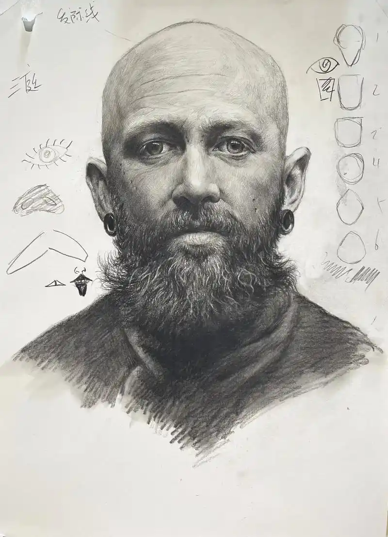 素描头像.#创作灵感 孩子们的素描人像出乎我的意料,最后一张 - 抖音