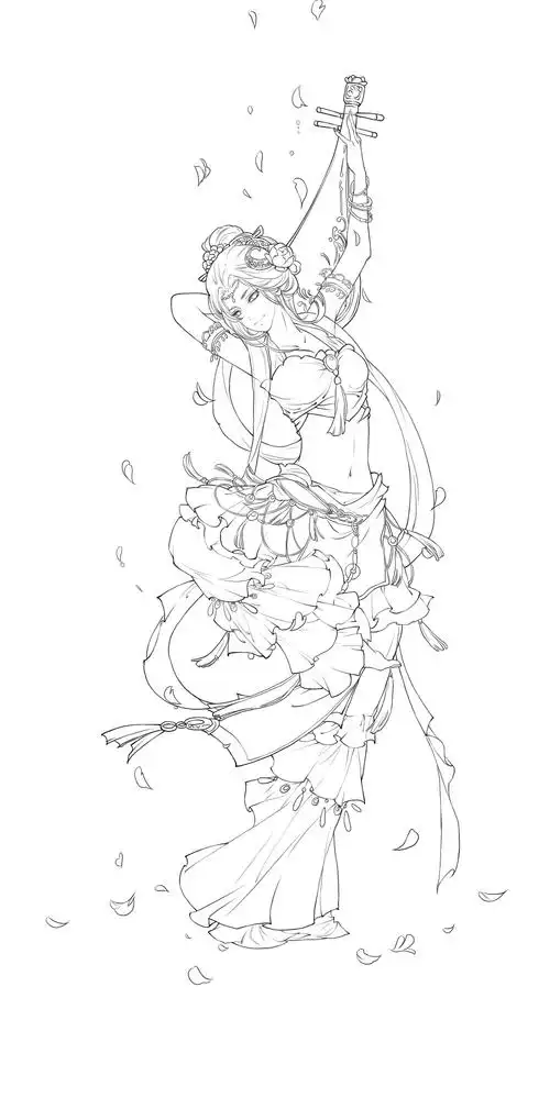 线稿古风古风女子线稿大全漫画上