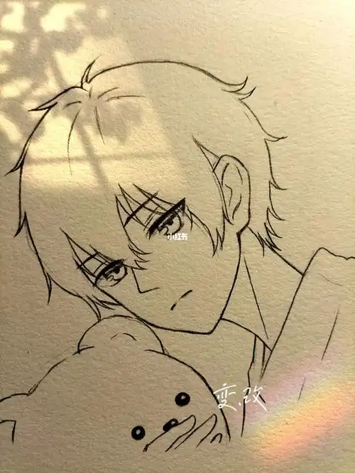 过程图教你画男生_临摹_文化_绘画