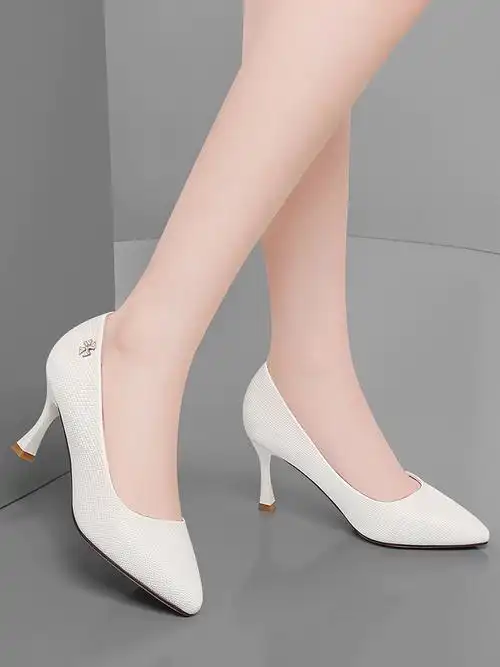 白色高跟鞋女细跟单鞋配旗袍夏季婚纱礼服婚鞋气质单鞋