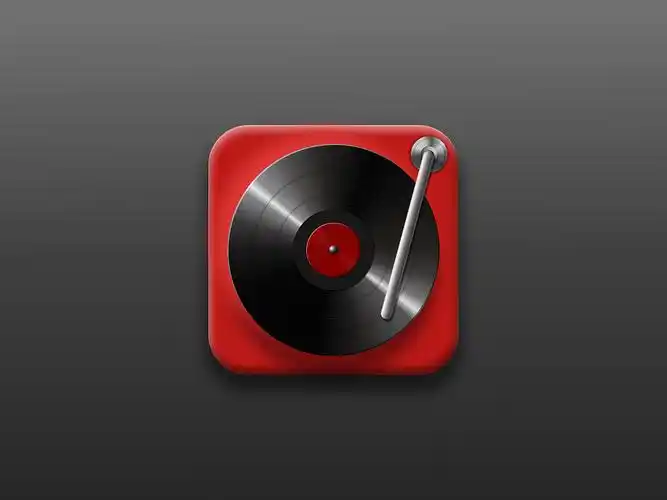 唱片机拟物图标设计