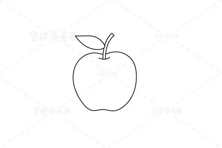 儿童画苹果简笔画 怎么画简单苹果苹果简笔画画法教程简笔画爽口的