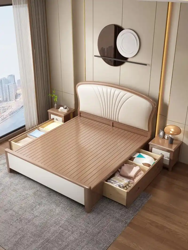 实木框架软包床3d建模效果图制作案例分享,这样高颜值的产品当 - 抖音