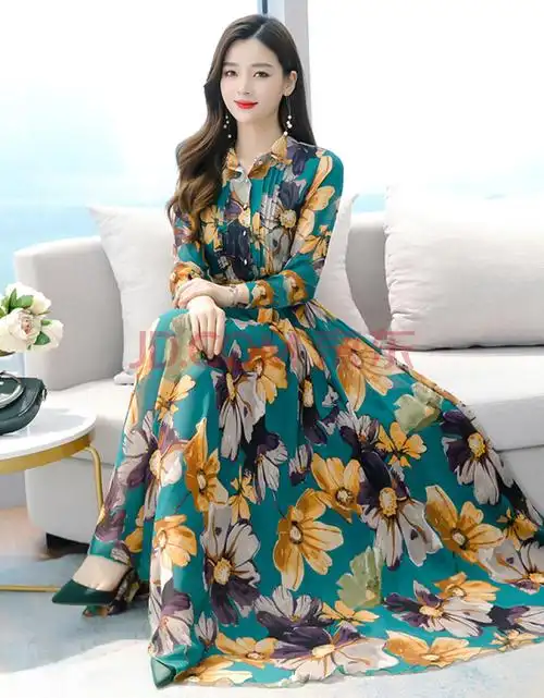 女装 连衣裙 其他 【高品质】【好质量】2021新款长袖过膝长裙气质