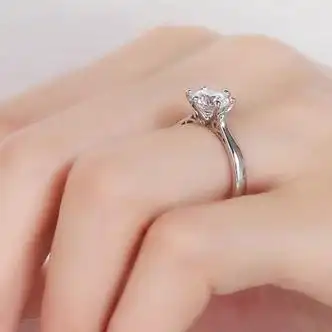 俪萌珠宝定制pt950铂金白金钻戒女克拉显钻钻石求定结婚戒指钻戒女