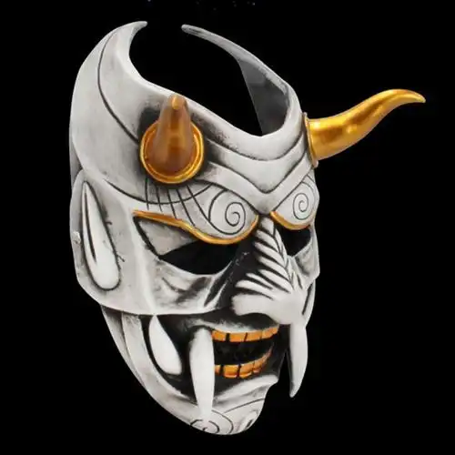日系赤般若面具红色恶魔鬼首面罩白鬼院凛凛蝶万圣节装饰道具mask